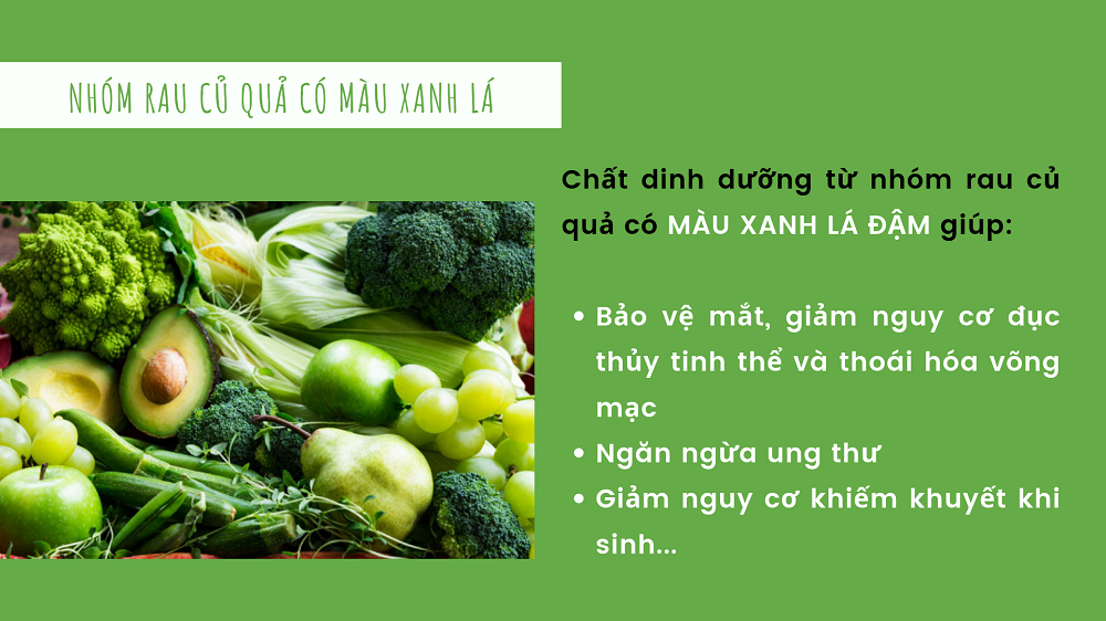 thực phẩm màu xanh lá